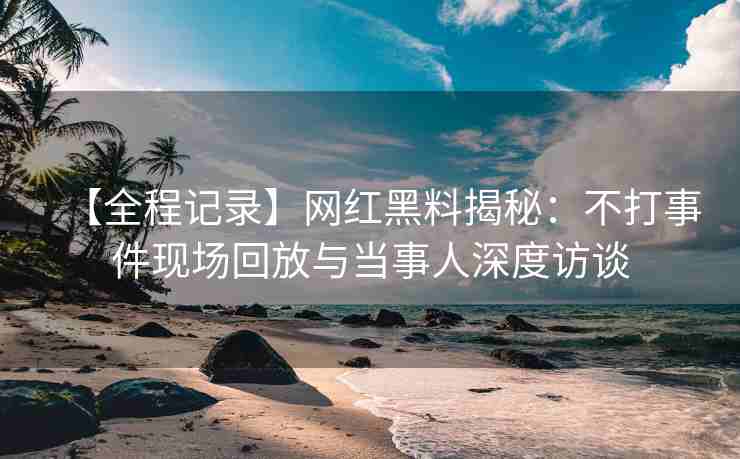 【全程记录】网红黑料揭秘：不打事件现场回放与当事人深度访谈