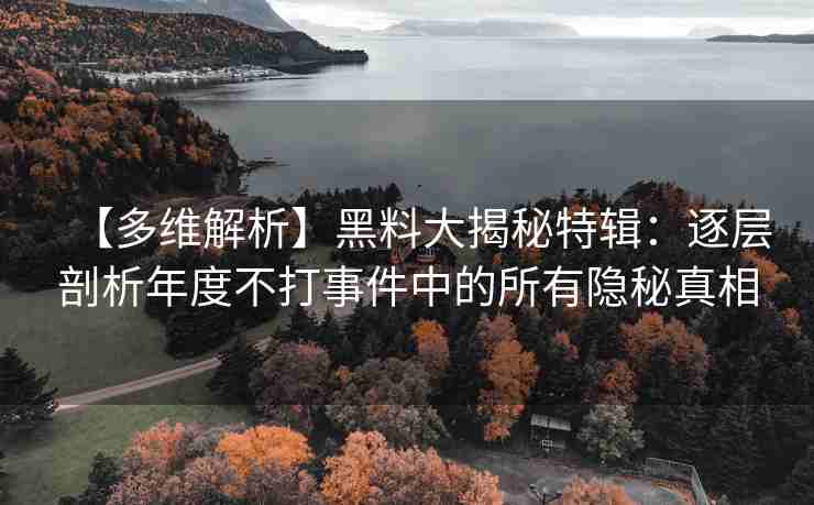 【多维解析】黑料大揭秘特辑：逐层剖析年度不打事件中的所有隐秘真相