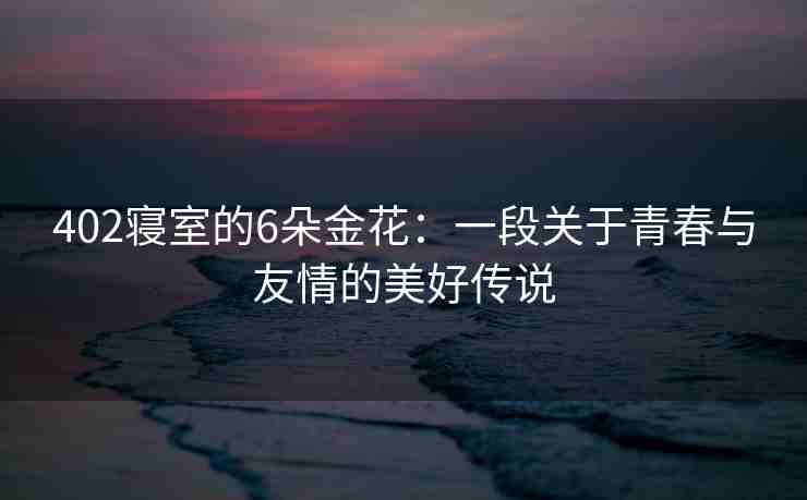 402寝室的6朵金花：一段关于青春与友情的美好传说