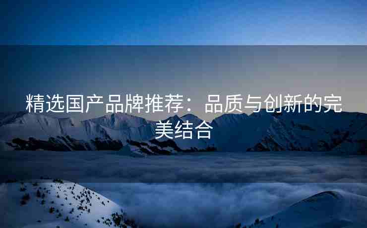 精选国产品牌推荐：品质与创新的完美结合