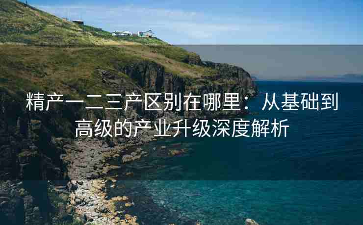 精产一二三产区别在哪里：从基础到高级的产业升级深度解析