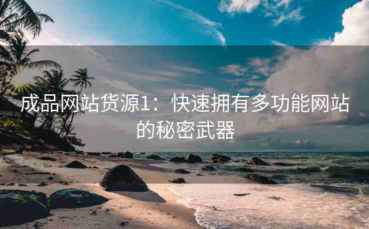 成品网站货源1：快速拥有多功能网站的秘密武器
