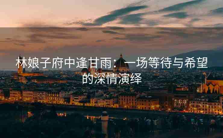 林娘子府中逢甘雨：一场等待与希望的深情演绎