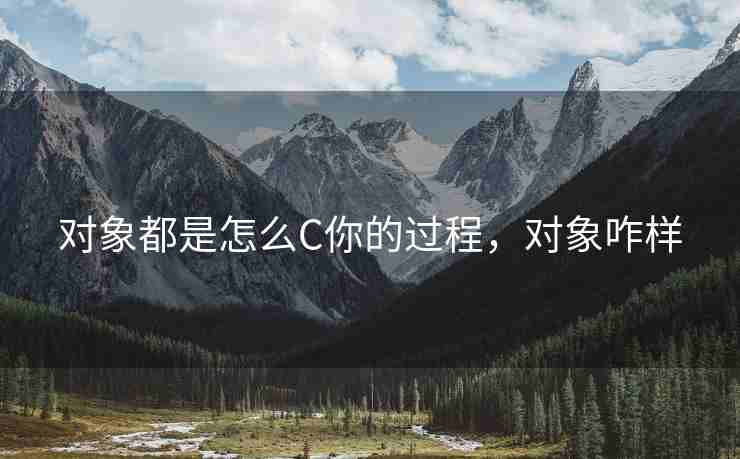 对象都是怎么C你的过程，对象咋样
