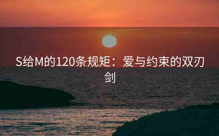 S给M的120条规矩：爱与约束的双刃剑