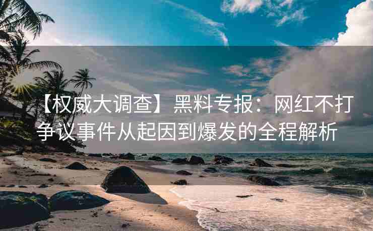 【权威大调查】黑料专报：网红不打争议事件从起因到爆发的全程解析