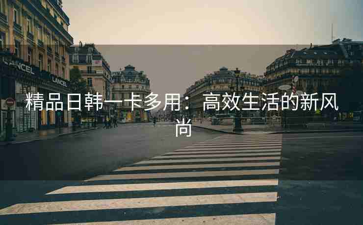 精品日韩一卡多用：高效生活的新风尚